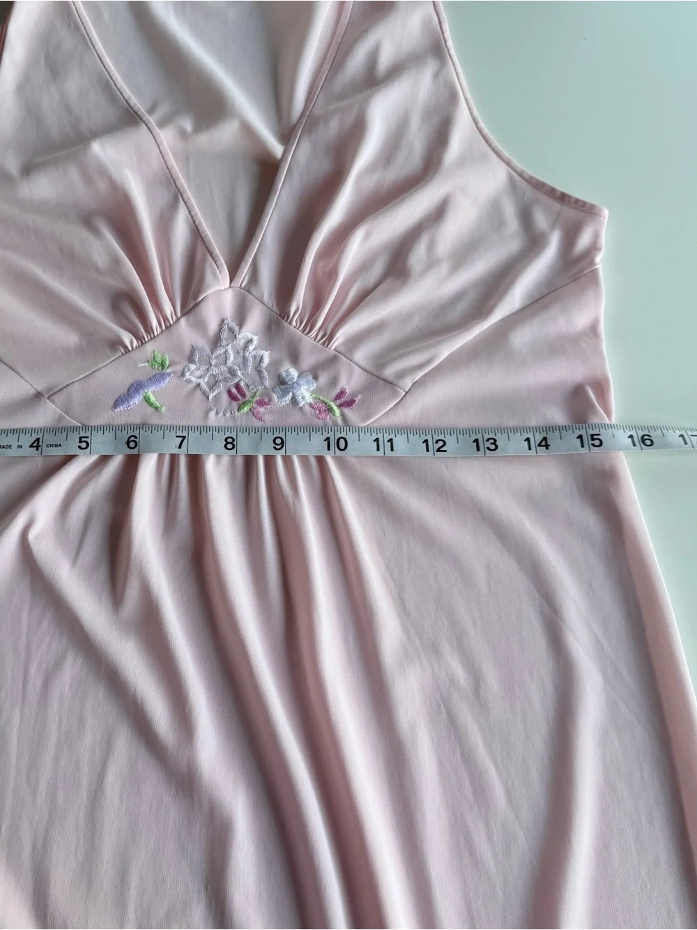 Vintage Pink Embroidered Nightgown Maxi Dress Loungewear Medium - Picture 6 of 7